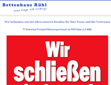 Tablet Screenshot of bettenhaus-ruehl.de